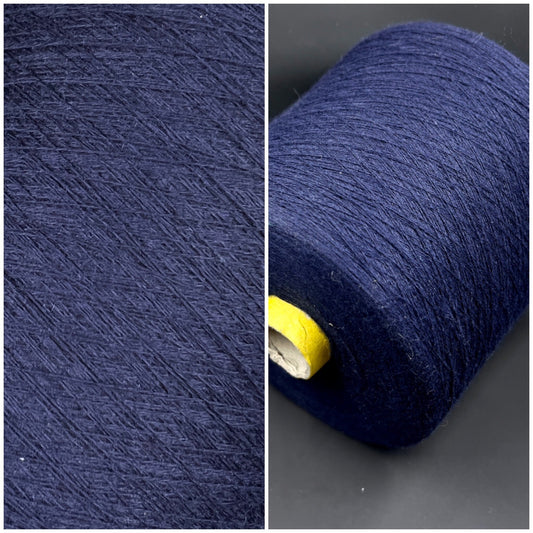 Bagno, Ne 30/2, 85% Cotton, 15% Ws, FILARTEX SPA, Color Dark Navy, per 100 gr. Italian Fine Yarn, yarn on cone, Hand Knitting, Machine Knitting