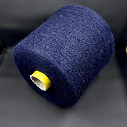 Bagno, Ne 30/2, 85% Cotton, 15% Ws, FILARTEX SPA, Color Dark Navy, per 100 gr. Italian Fine Yarn, yarn on cone, Hand Knitting, Machine Knitting