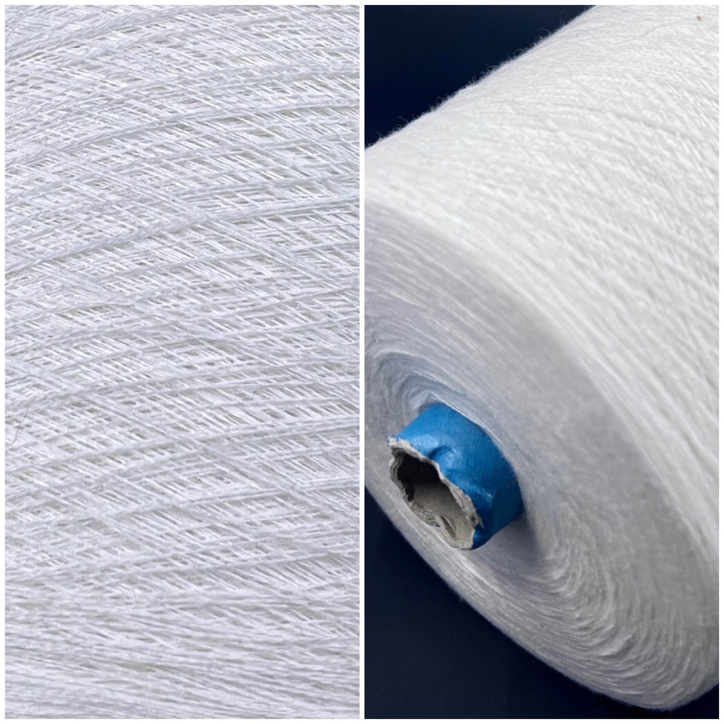 Bagno, Nm 30/2, 85% Cotton, 15% Ws, FILARTEX SPA, Color Blanco (White), per 100 gr. Italian Fine Yarn, yarn on cone, Hand Knitting, Machine Knitting