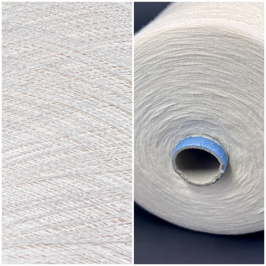 Bagno, Nm 30/2, 85% Cotton, 15% Ws, FILARTEX SPA, Color White, per 100 gr. Italian Fine Yarn, yarn on cone, Hand Knitting, Machine Knitting