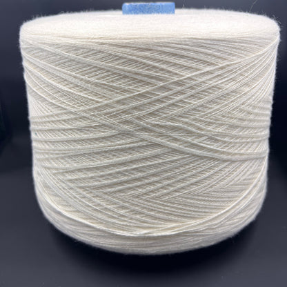 Bagno, Nm 30/2, 85% Cotton, 15% Ws, FILARTEX SPA, Color White, per 100 gr. Italian Fine Yarn, yarn on cone, Hand Knitting, Machine Knitting