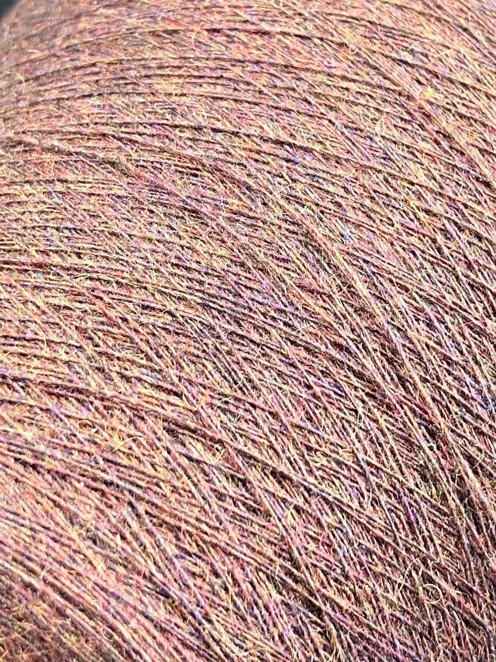 CASHETLAND, Nm 1/14000, 50% WS, 35% WO, 15% WM, Color: Brown-multicolor, per. 100 gr. Italian Fine Yarn, yarn on cone, Hand Knitting, Machine Knitting