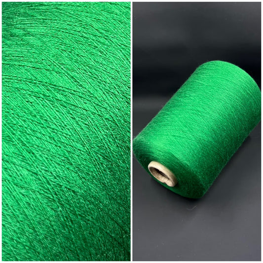 Cashmere 70%, SE 30%,Royal  2/58, Loro Piana-P158 38215, Color Verde (Green), per 100 gr. Italian Fine Yarn, yarn on cone, Hand Knitting, Machine Knitting