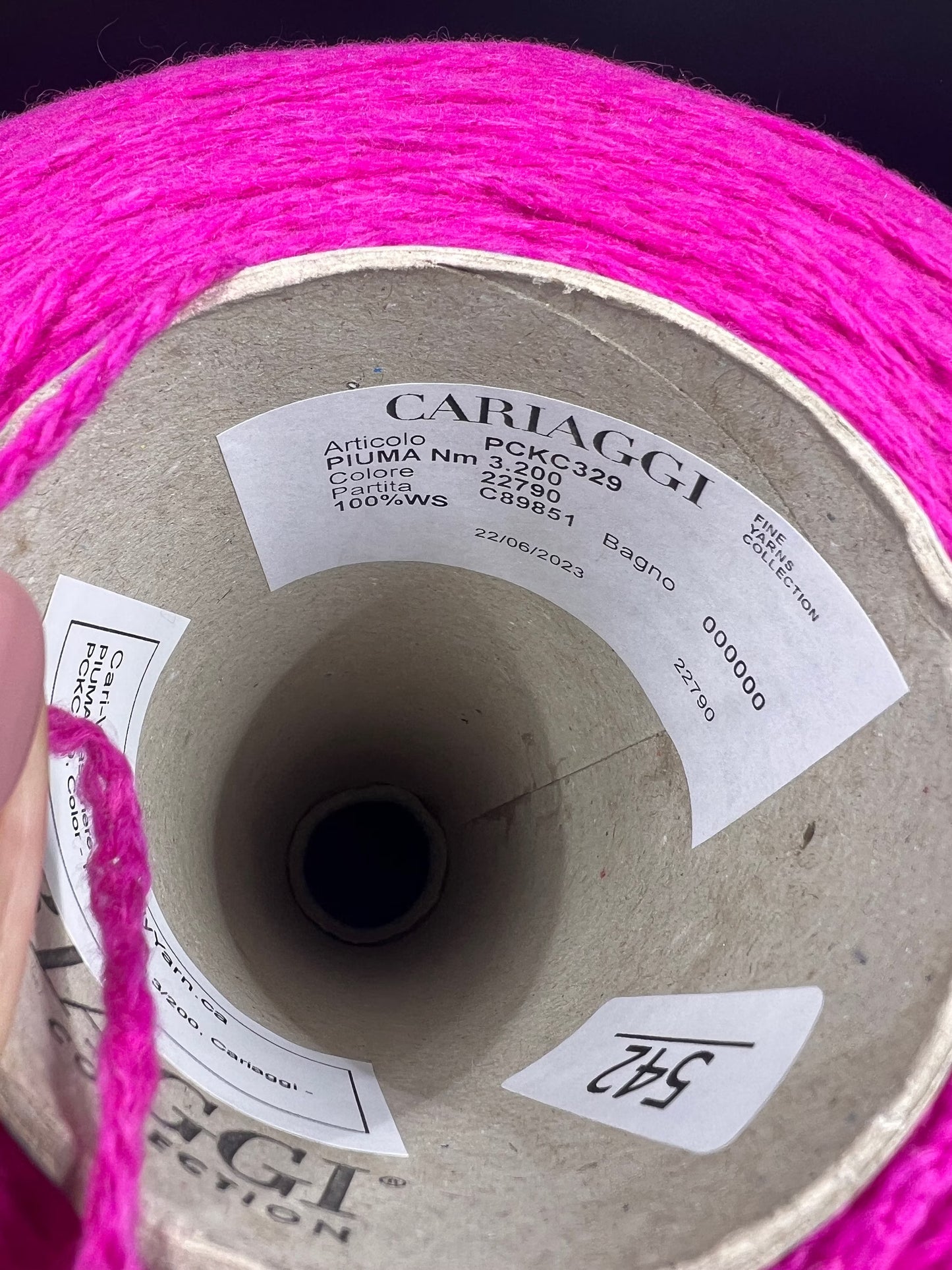 PIUMA Cashmere 100%, Nm 3/200, Cariaggi - PCKC329, Color - Fuxia, per 100 gr