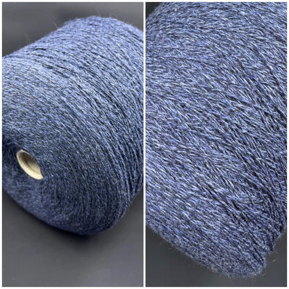 Lory, Merino 100%, Nm 2/15, MilleFili Spa, color-Blue, per 100 gr. Italian Lace Yarn, Machine knitting, Hand Knitting