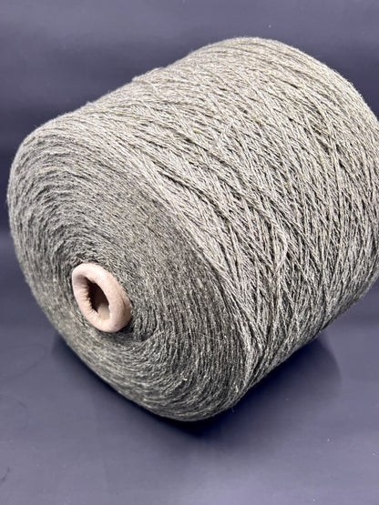 TWEED Yarn, Wool 70%, Silk 30%, Nm 2/15000, Bourete, color Verde Milit (Green Multicolor)