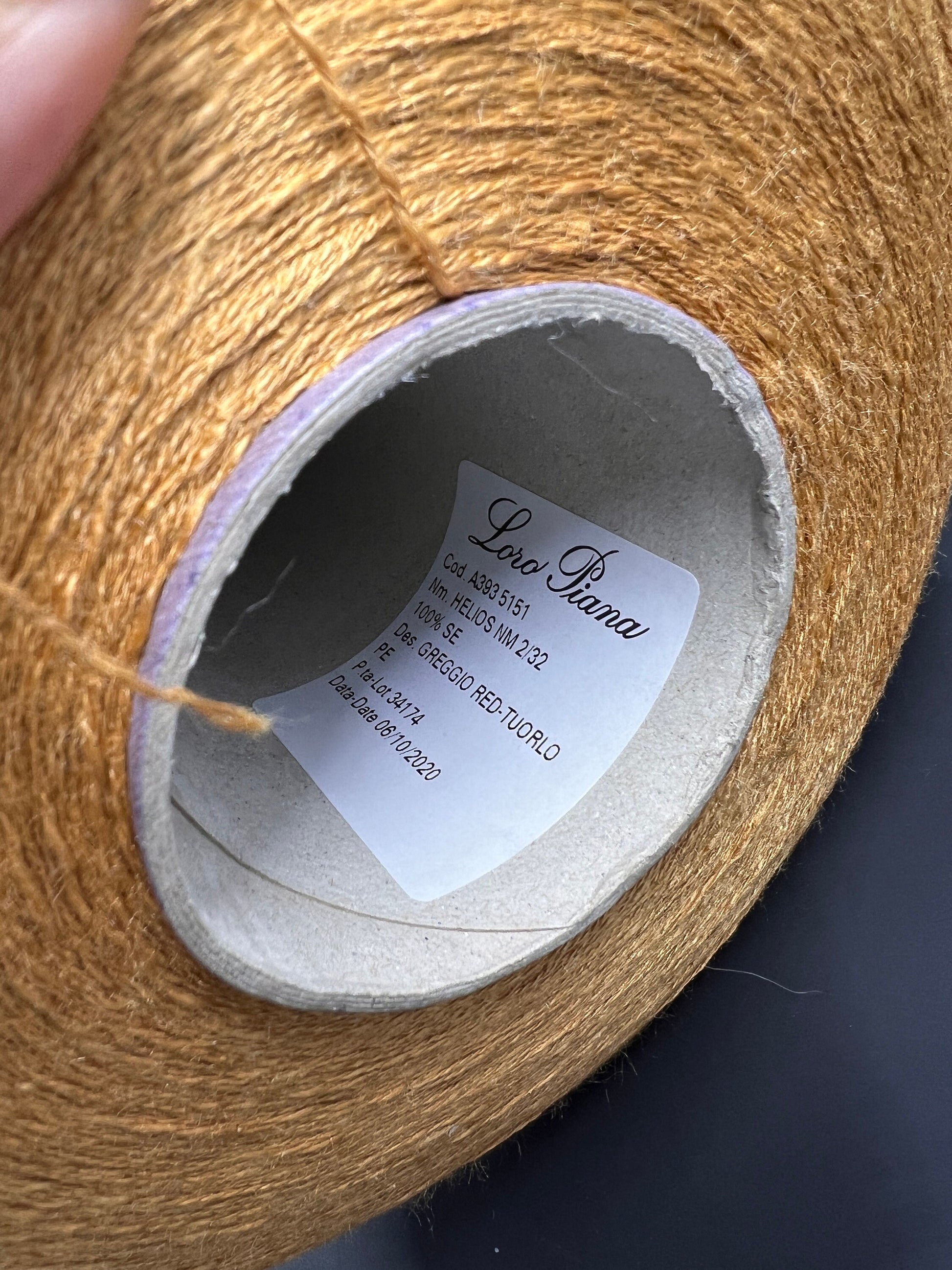 Silk Yarn Loro Piana. Silk Yarn for Hand & Machine Knitting.  Fiber: 100% Silk Yarn. Yarn Colour: Gold  Reference: Loro Piana, Nm 2/32 This is a very soft pure Silk yarn.