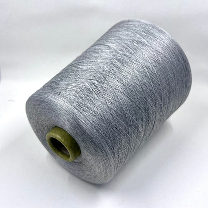 100% Silk Yarn. Italian Silk Yarn for Hand & Machine Knitting.  Reference: Botto Giuseppe, Schappe NM 2/120 Fibre: 100% Silk Yarn. Yarn Color: Grigio (Steel Gray).  The yarn will be perfect for weaving and knitting.