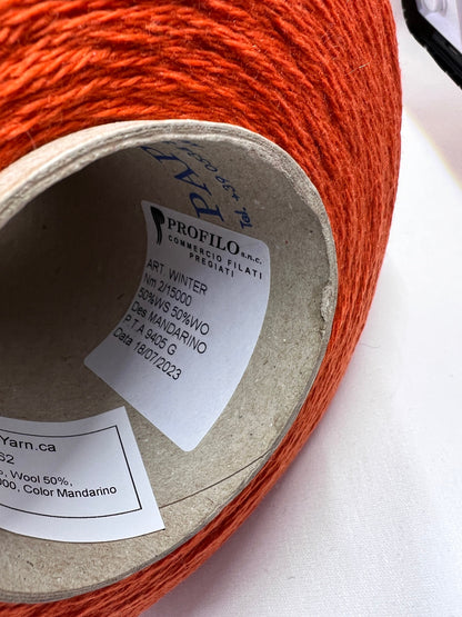 Wool Yarn & Cashmere Yarn by PROFILLO. Cashmere Yarn & wool Yarn for Hand & Machine Knitting.  Fiber: 50% Wool Yarn & Cashmere Yarn 50%   Yarn Colour: Rust, Mandarino, Avio, Blue Reference: PROFILLO, Nm 2/15 This is a very soft pure Cashmere blend yarn by PROFILLO.