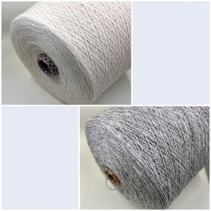 Cashgora Yarn Biagioli Modesto. Nm 2/14. Color Gray&White.Per 100 gr