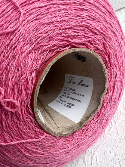 Cashmere Yarn 100%, Coarsehair Yarn, Loro Piana Yarn, Rosa Shopping Mel. per 100 gr