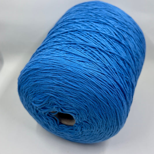 Soft Cotton Yarn 100%, Cotton Yarn for knitting. Cotton yarn on cone, 100% Cotton - 280m/100g (306 yards/3.52oz) - Color Blue, Machine Knitting, Hand Knitting, Summer yarn. Fiber: 100% Cotton Yarn.