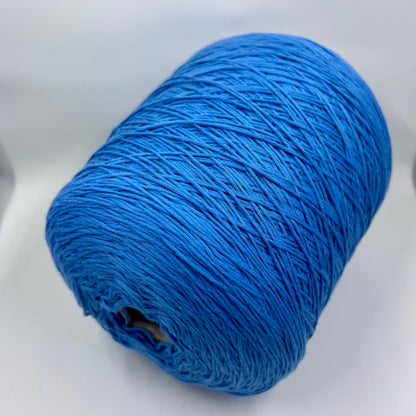 Soft Cotton Yarn 100%, Cotton Yarn for knitting. Cotton yarn on cone, 100% Cotton - 280m/100g (306 yards/3.52oz) - Color Blue, Machine Knitting, Hand Knitting, Summer yarn. Fiber: 100% Cotton Yarn.