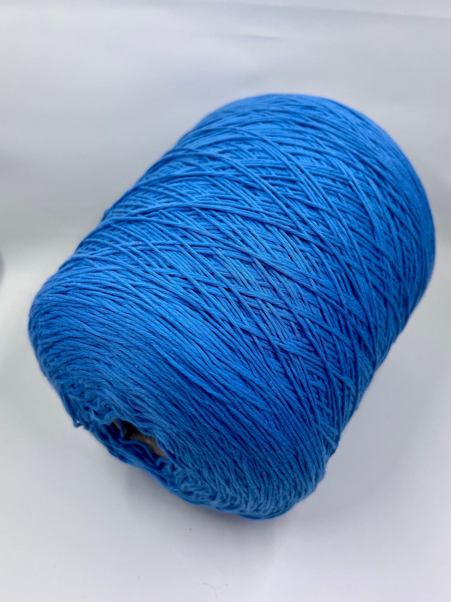 Soft Cotton Yarn 100%, Cotton Yarn for knitting. Cotton yarn on cone, 100% Cotton - 280m/100g (306 yards/3.52oz) - Color Blue, Machine Knitting, Hand Knitting, Summer yarn. Fiber: 100% Cotton Yarn.