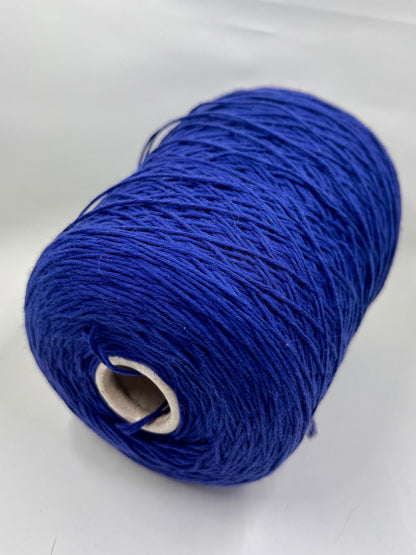 Soft Cotton Yarn 100%, Cotton Yarn on Cone, Cotton Yarn for knitting. Royal Blue. Per 100 gr