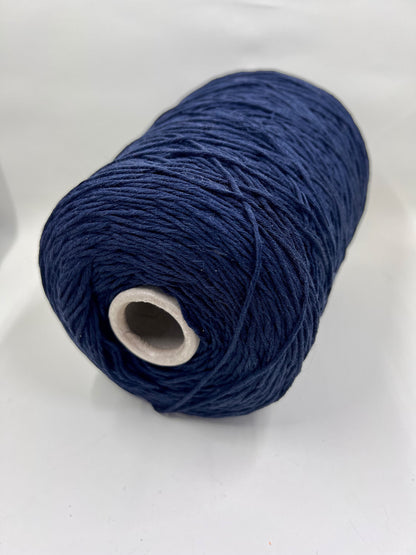 Soft Cotton Yarn 100%, Cotton Yarn on Cone, Cotton Yarn for knitting. Navy. Per 100 gr