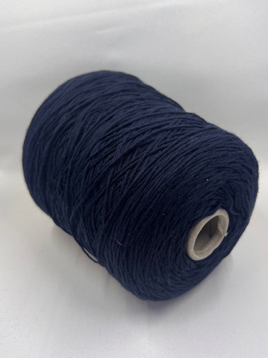 Soft Cotton Yarn 100%, Cotton Yarn on Cone. Midnight Blue.Per 100 gr