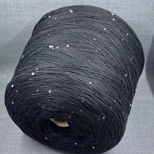 67% Cotton yarn, 29% Silk yarn, 4% Pl yarn, Loro Piana yarn, Nero. per 100 gr