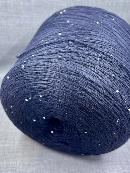 Cashmere Yarn 67%, Silk Yarn 29%, Loro Piana Yarn, Blue Nero. per 100 gr