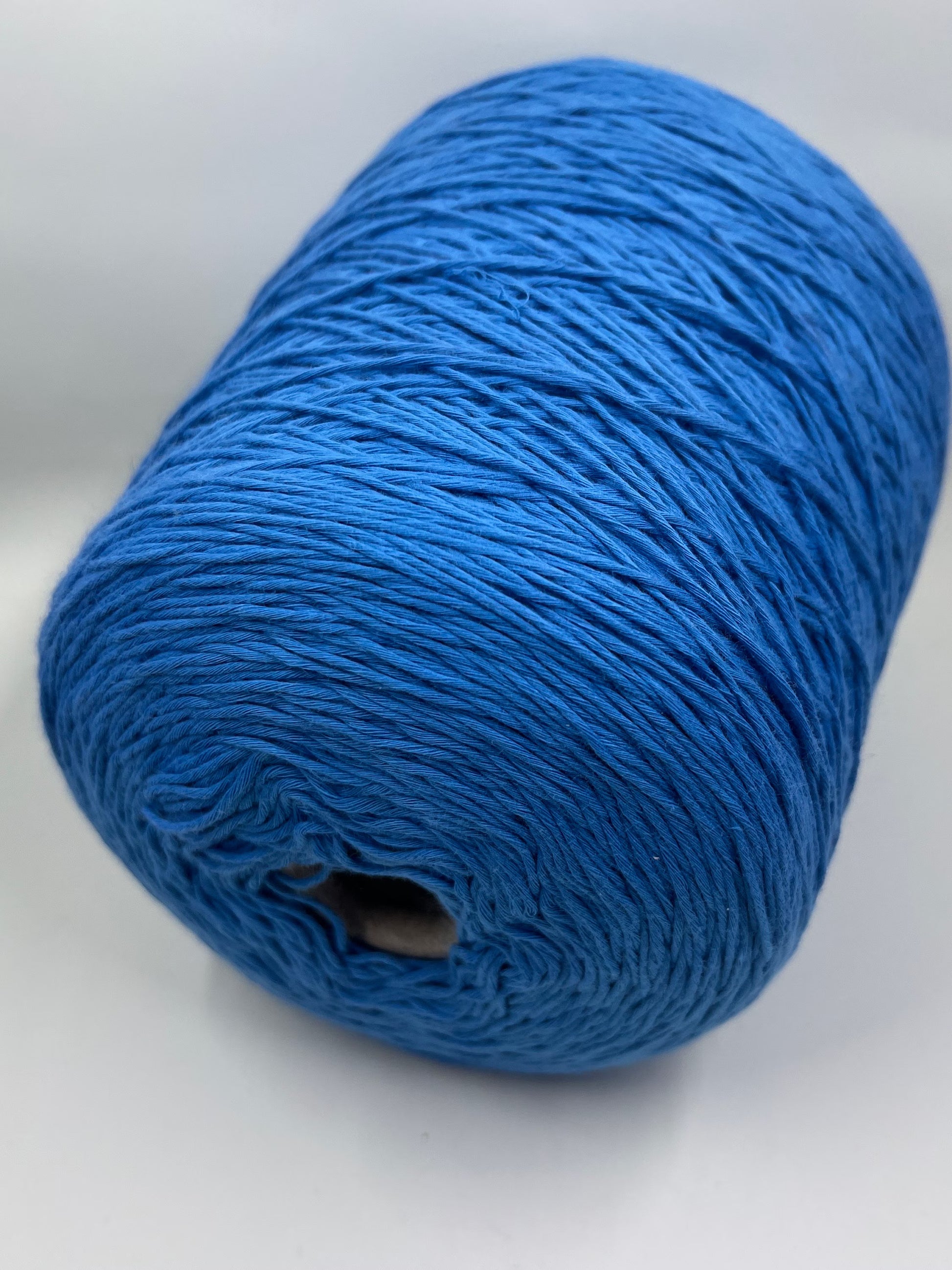 Soft Cotton Yarn 100%, Cotton Yarn for knitting. Cotton yarn on cone, 100% Cotton - 280m/100g (306 yards/3.52oz) - Color Blue, Machine Knitting, Hand Knitting, Summer yarn. Fiber: 100% Cotton Yarn.