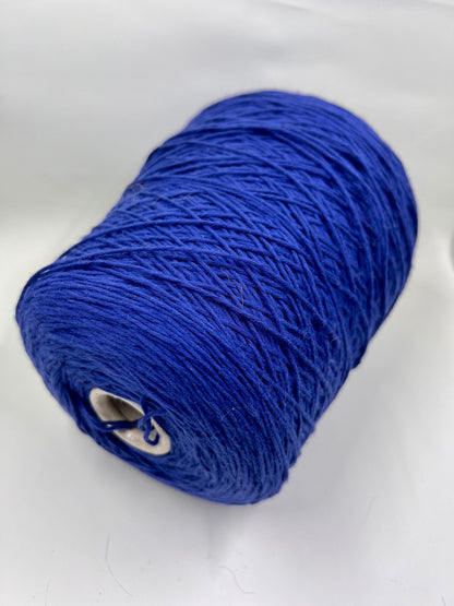 Soft Cotton Yarn 100%, Cotton Yarn on Cone, Cotton Yarn for knitting. Royal Blue. Per 100 gr