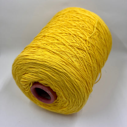 Soft Cotton Yarn 100%, Cotton Yarn on Cone, Cotton Yarn for knitting. Yellow. per 100 gr