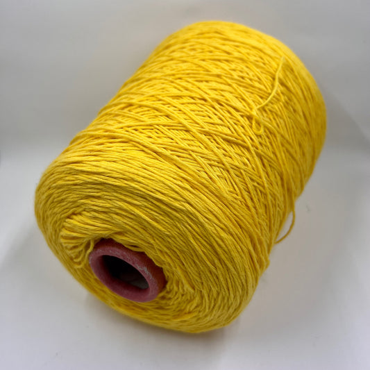 Soft Cotton Yarn 100%, Cotton Yarn on Cone, Cotton Yarn for knitting. Yellow. per 100 gr