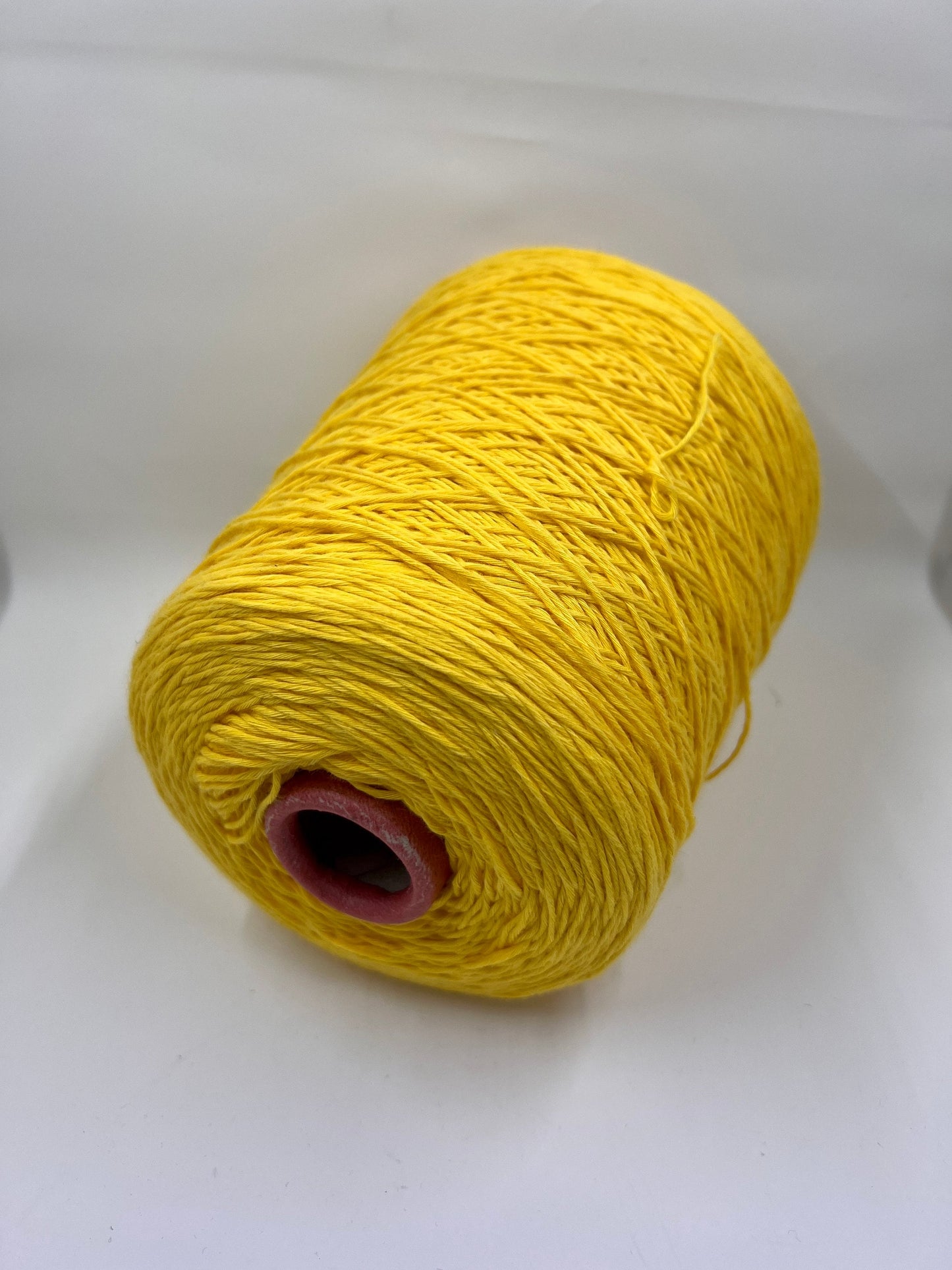 Soft Cotton Yarn 100%, Cotton Yarn on Cone, Cotton Yarn for knitting. Yellow. per 100 gr