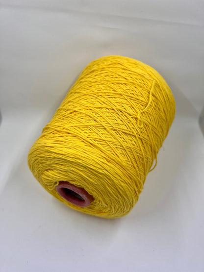 Soft Cotton Yarn 100%, Cotton Yarn on Cone, Cotton Yarn for knitting. Yellow. per 100 gr