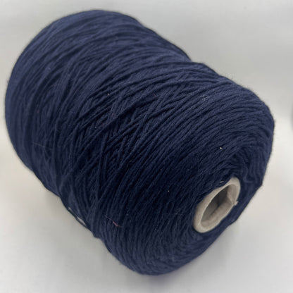 Soft Cotton Yarn 100%, Cotton Yarn on Cone. Midnight Blue.Per 100 gr