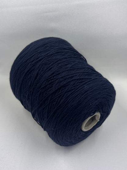 Soft Cotton Yarn 100%, Cotton Yarn on Cone. Midnight Blue.Per 100 gr