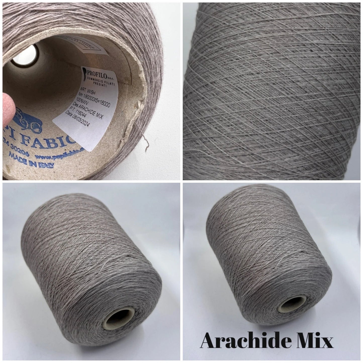 Merino fine yarn on cone. WISH-Merino Yarn 100%, PROFILLO,Nm 2/80000x3=13500. Per 100 gr.