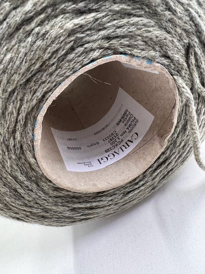 PIUMA Cashmere Yarn 100%, Yarn on Cone. Cariaggi Yarn,Yarn for knitting, Color Olive Gray. Per 100 gr