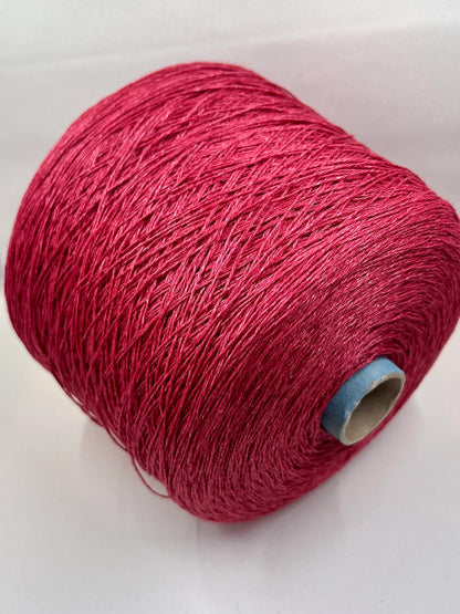 Lino Yarn 100%, Yarn on Cone, Loro Piana, Linen fine yarn on cone. Color Corallino. Per 100 gr