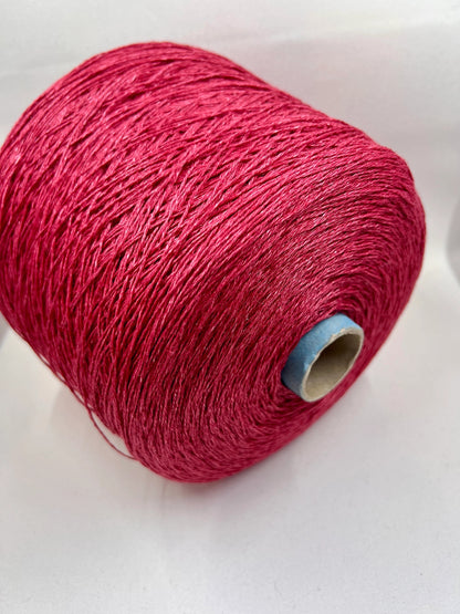 Lino Yarn 100%, Yarn on Cone, Loro Piana, Linen fine yarn on cone. Color Corallino. Per 100 gr