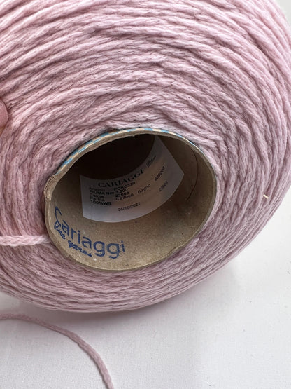 PIUMA Cashmere Yarn 100%, Yarn on Cone. Cariaggi Yarn, Yarn on Cone, Color Pale Pink. Per 100 gr