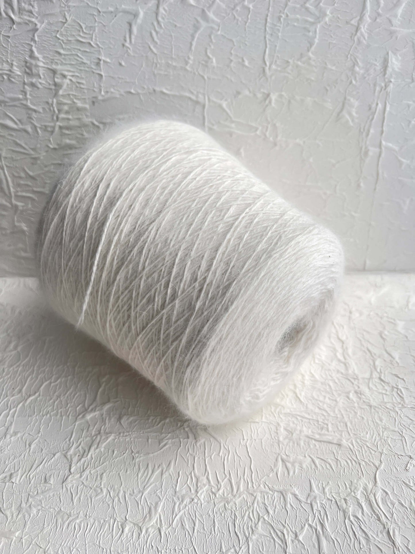 Angora yarn 100%, Yarn on Cone. Nm 3/10, Mister Joe yarn, Color White. Per 100 gr