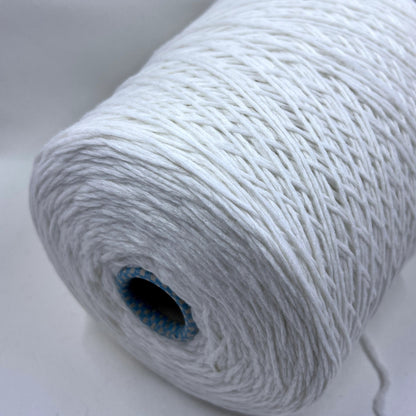 PIUMA Cashmere Yarn 100%, Yarn on Cone. Cariaggi Yarn - PCKC329, Color White. Per 100 gr