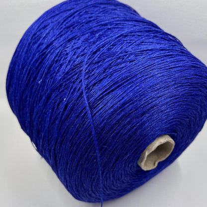 Lino Yarn 100%, Yarn on Cone, Loro Piana, Linen fine yarn on cone. Color Cobalto. Per 100 gr