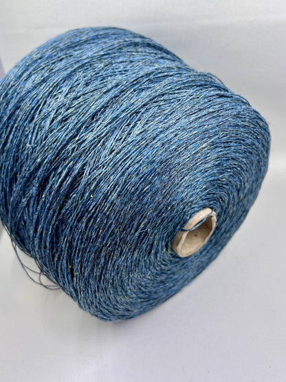 Lino Yarn 100%, Yarn on Cone, Loro Piana, Linen fine yarn on cone. Color Turchese. Per 100 gr