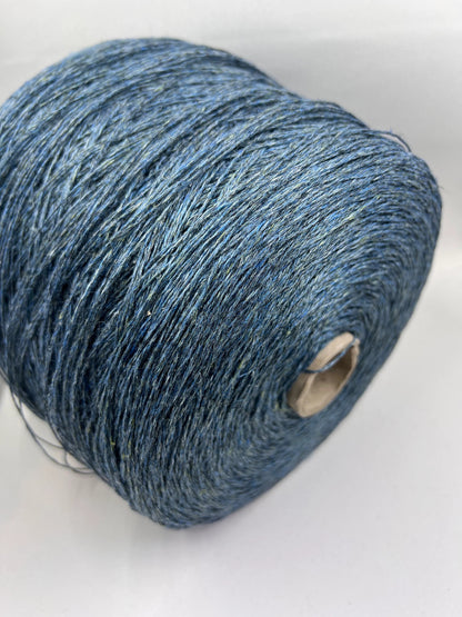 Lino Yarn 100%, Yarn on Cone, Loro Piana, Linen fine yarn on cone. Color Turchese. Per 100 gr