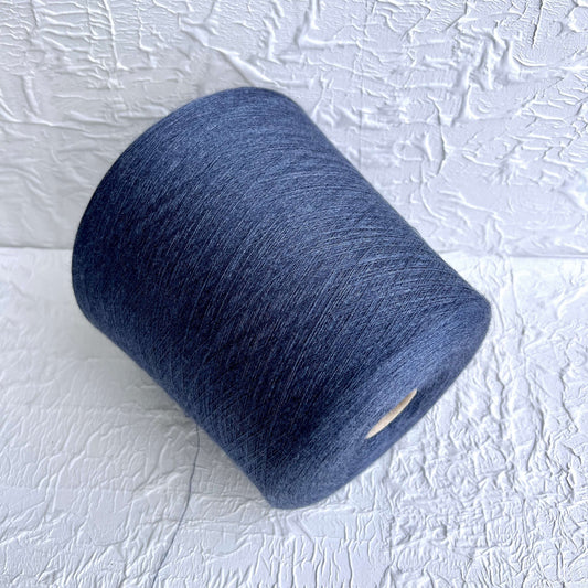 Cashmere Yarn 70%, Silk Yarn 30%,Loro Piana yarn, Yarn on Cone. Blue Nero. Per 100 gr