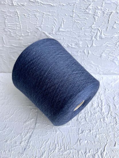 Cashmere Yarn 70%, Silk Yarn 30%,Loro Piana yarn, Yarn on Cone. Blue Nero. Per 100 gr