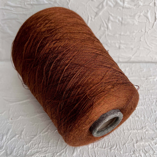 Silk Yarn 100%,Yarn on Cone. Dragon, Nm 2/120, Botto Poala, Color Rust. Per 100 gr