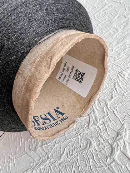 Silk Yarn 100%, Angel Unito, Yarn on Cone. Color Carbon Gray. Per 100 gr