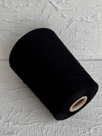 Silk Yarn. Yarn for hand & machine knitting, Yarn on Cone, Color Black. Per 100 gr