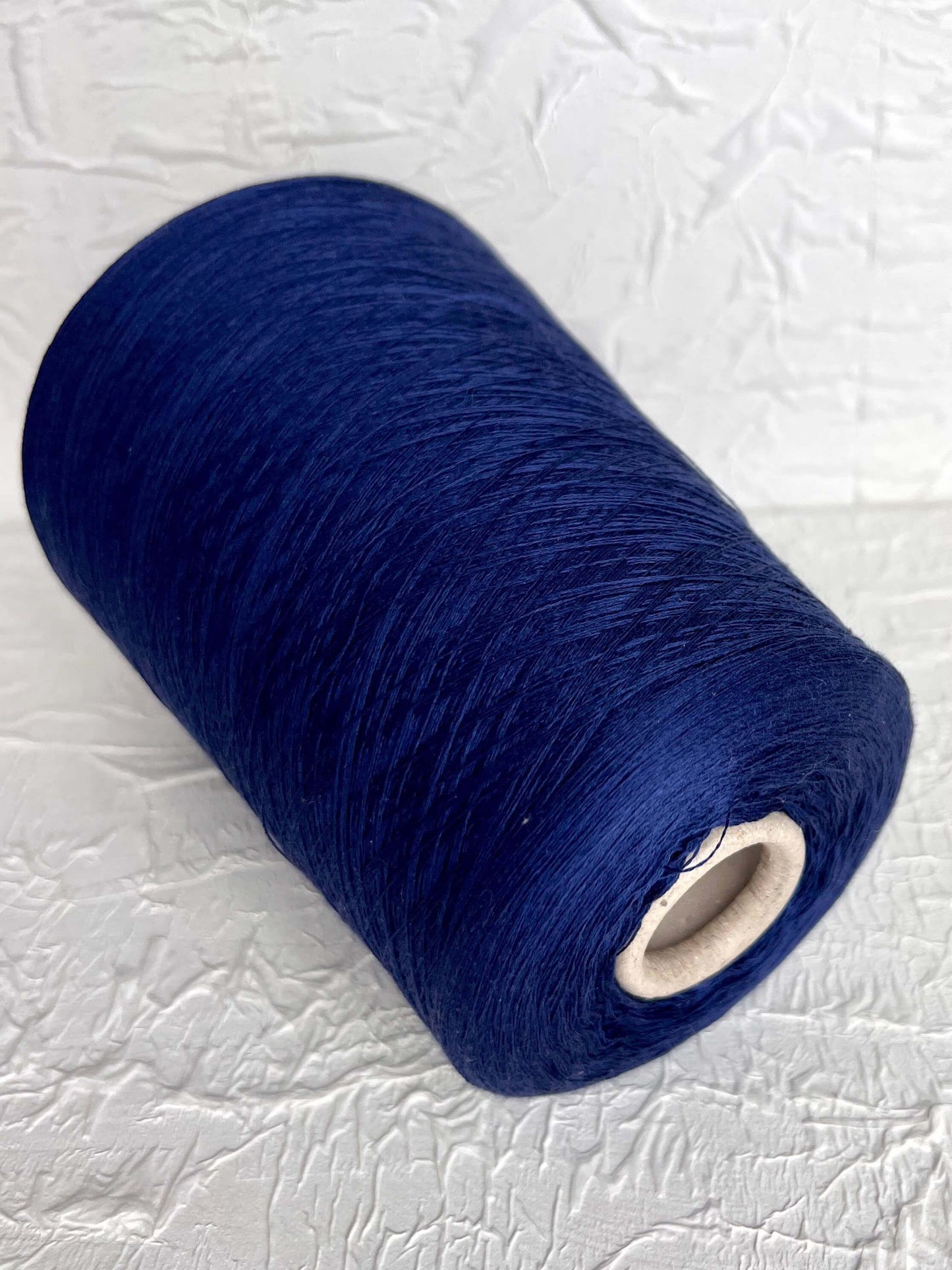 Silk Yarn 55%, Cotton Yarn 45%, Yarn for knitting, Yarn on Cone. Color Blue. Per 100 gr