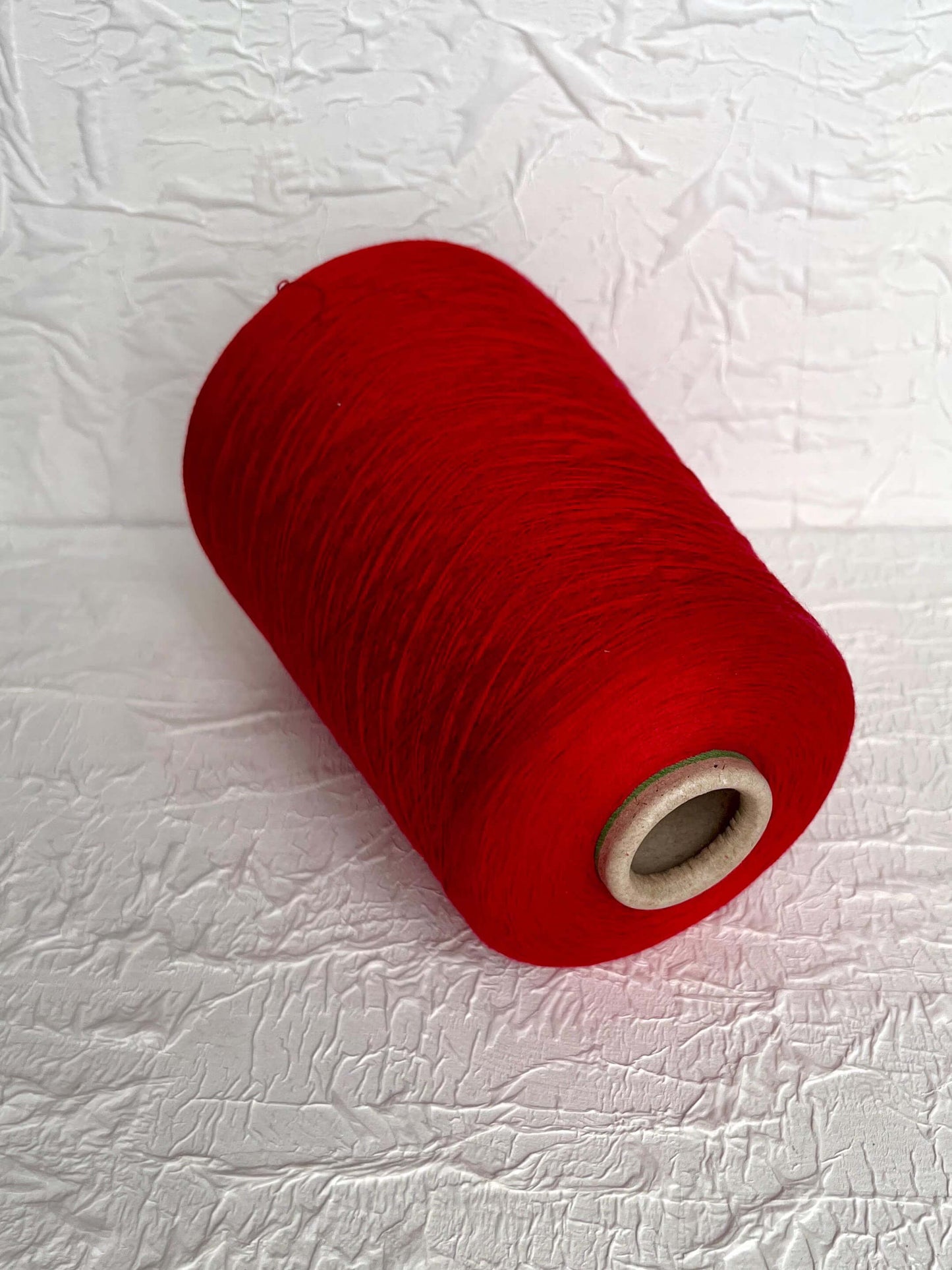 Silk Yarn 55%, Cotton Yarn 45%, Zegna Baruffa. Yarn on Cone. Color Red. Per 100 gr