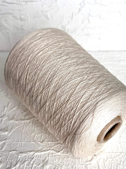 Silk Yarn 55%, Cotton Yarn 45%, Yarn on Cone. Yarn for hand&Machine knitting. Color White. Per 100 gr