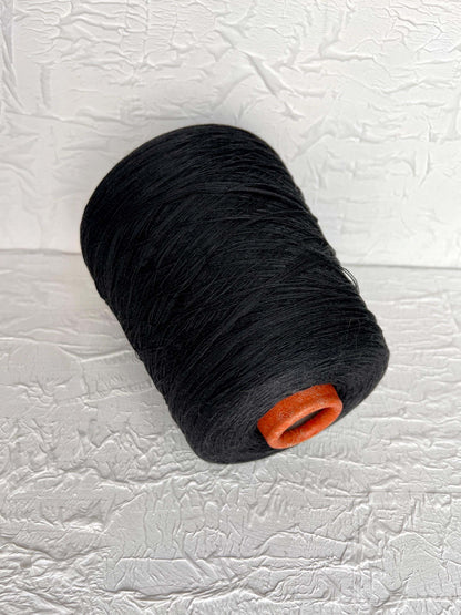 Silk Yarn 59%, Cotton Yarn 41%, Yarn on Cone. Color Carbon Gray. Per 100 gr